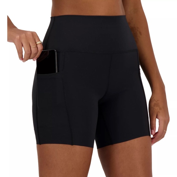 New Balance Women Unity of Sport Sleek Pocket High Rise 6" Shorts Black Size XS - Picture 6 of 6